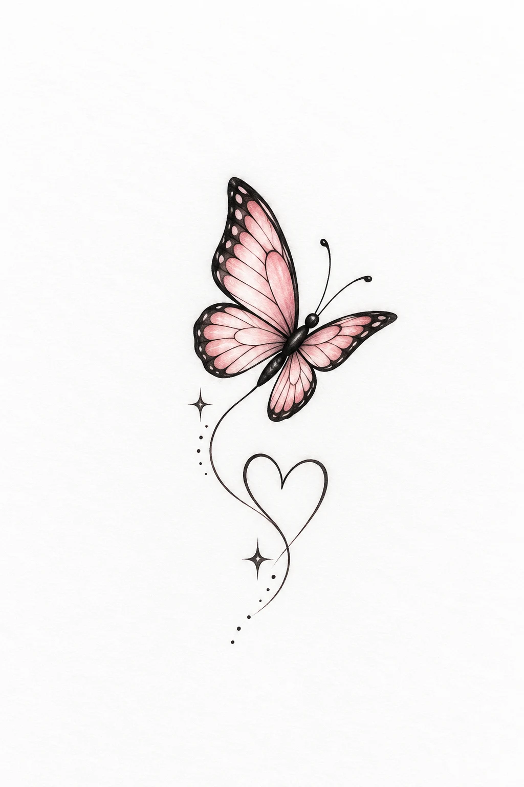 Tiny Butterfly With a Heart — small butterfly tattoo on wrist style outfit