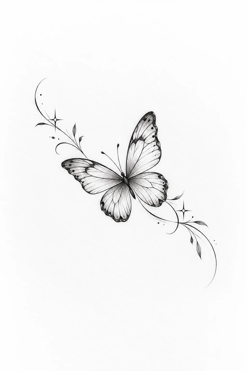 Butterfly on the Collarbone — small fine line butterfly tattoo style outfit