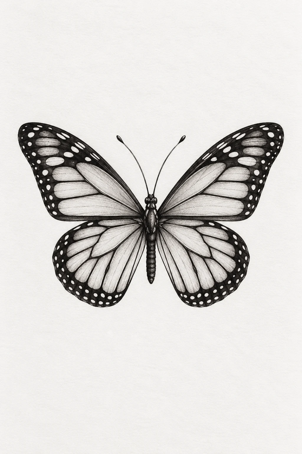 Minimal Monarch — small fine line butterfly tattoo style outfit