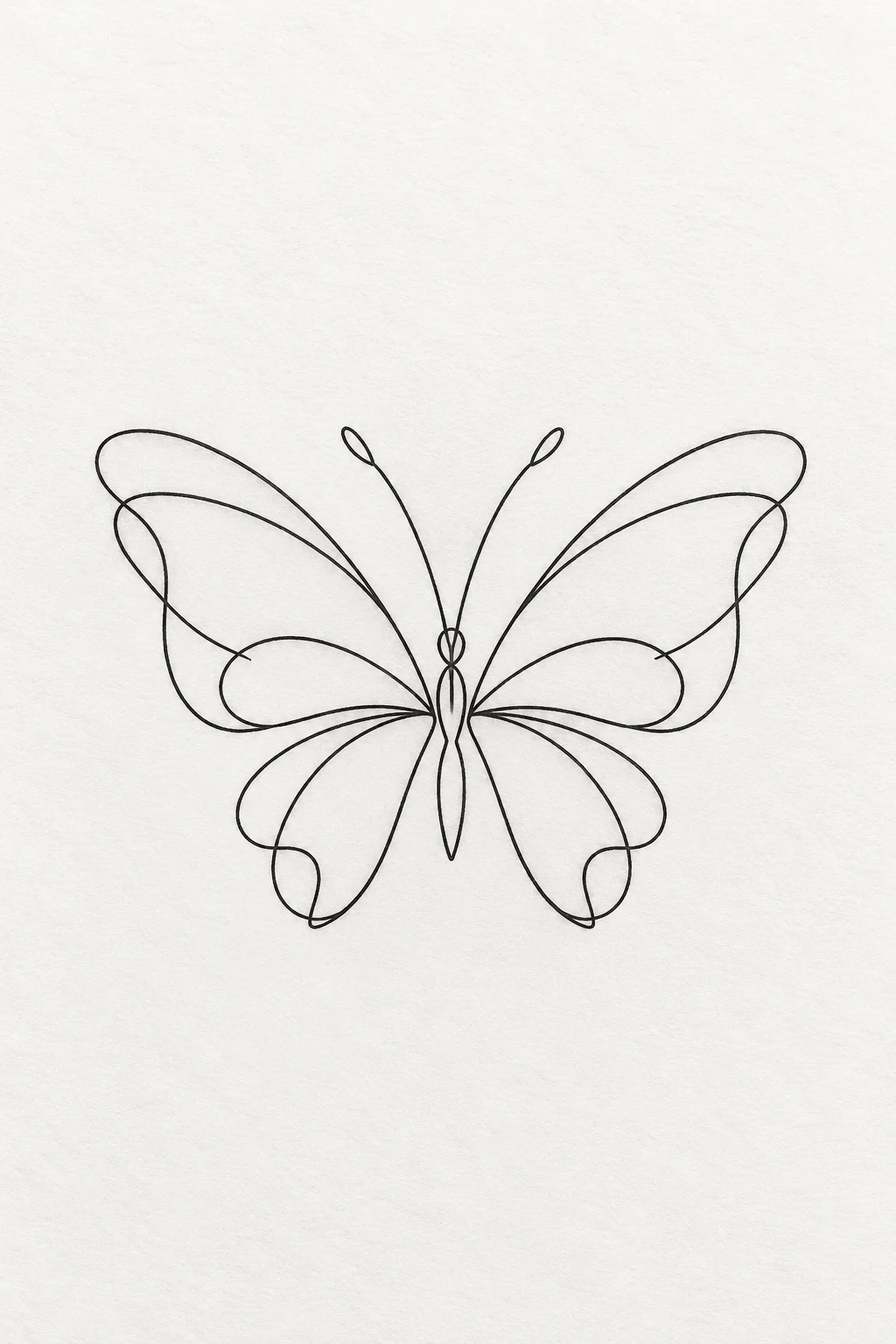 One-Line Butterfly — small fine line butterfly tattoo style outfit