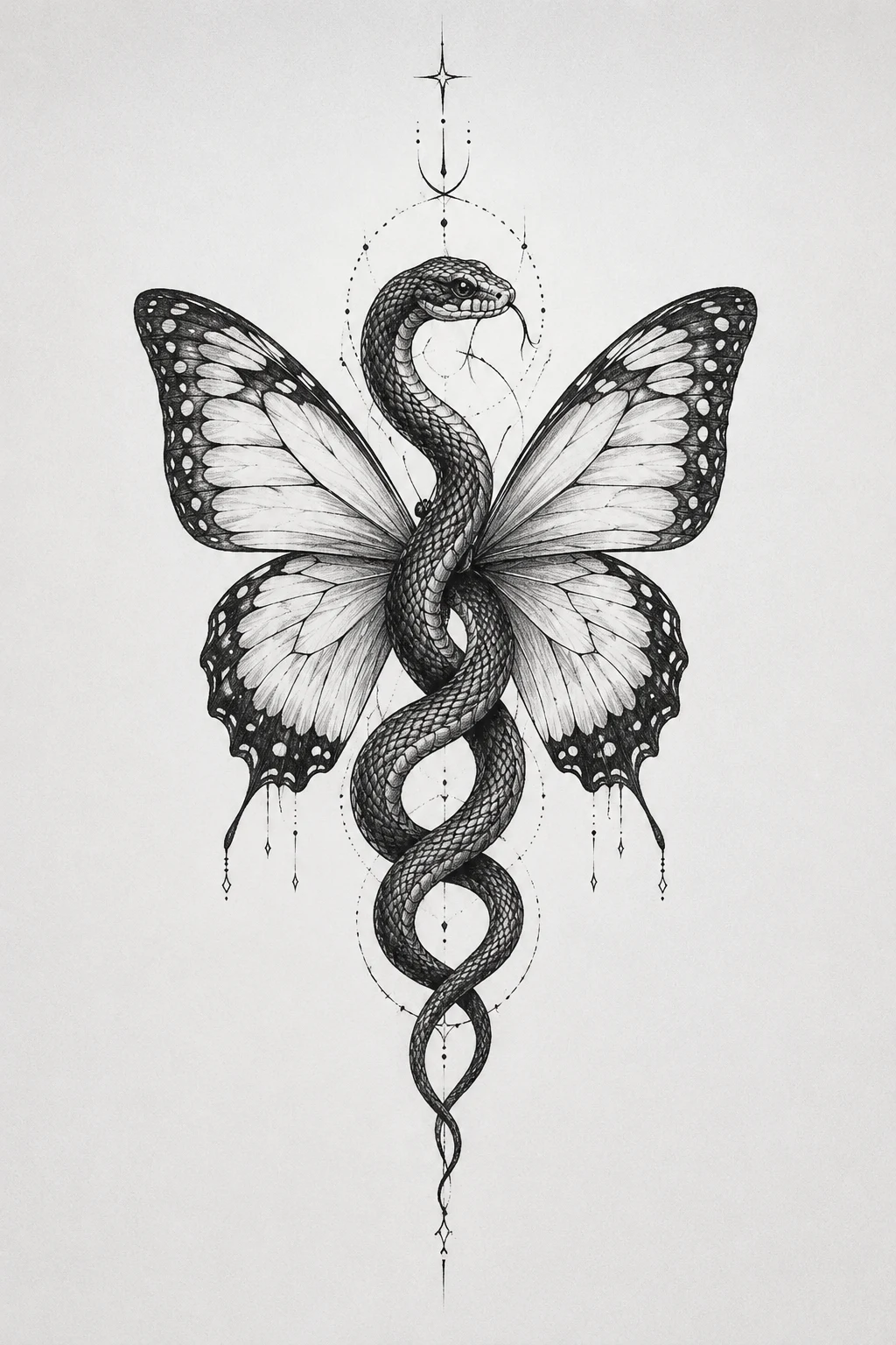 Snake Butterfly Tattoo Stencil Style — snake butterfly tattoo style outfit