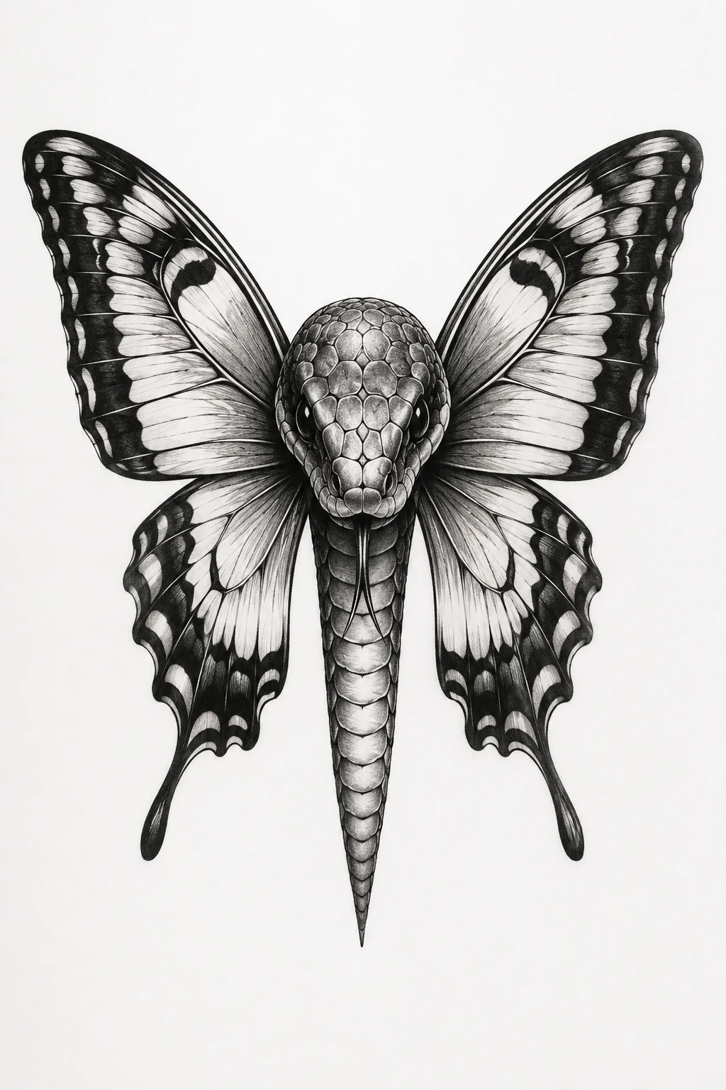 Snake Head Butterfly Tattoo — snake butterfly tattoo style outfit