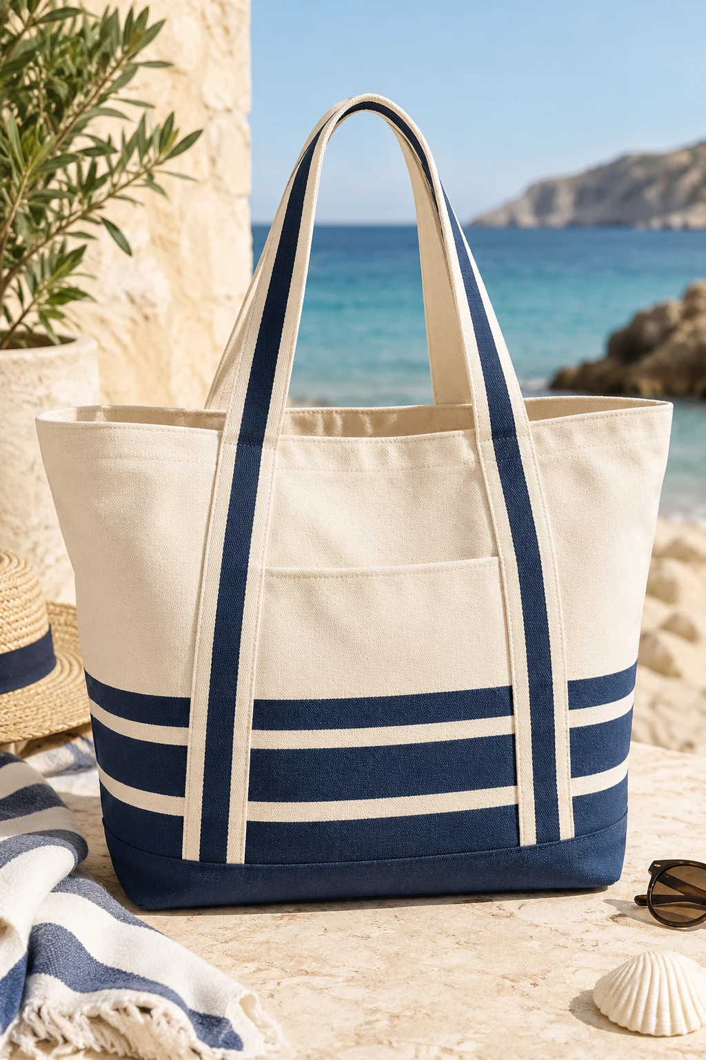 The Oversized Canvas Tote — Summer beach bag essentials style outfit