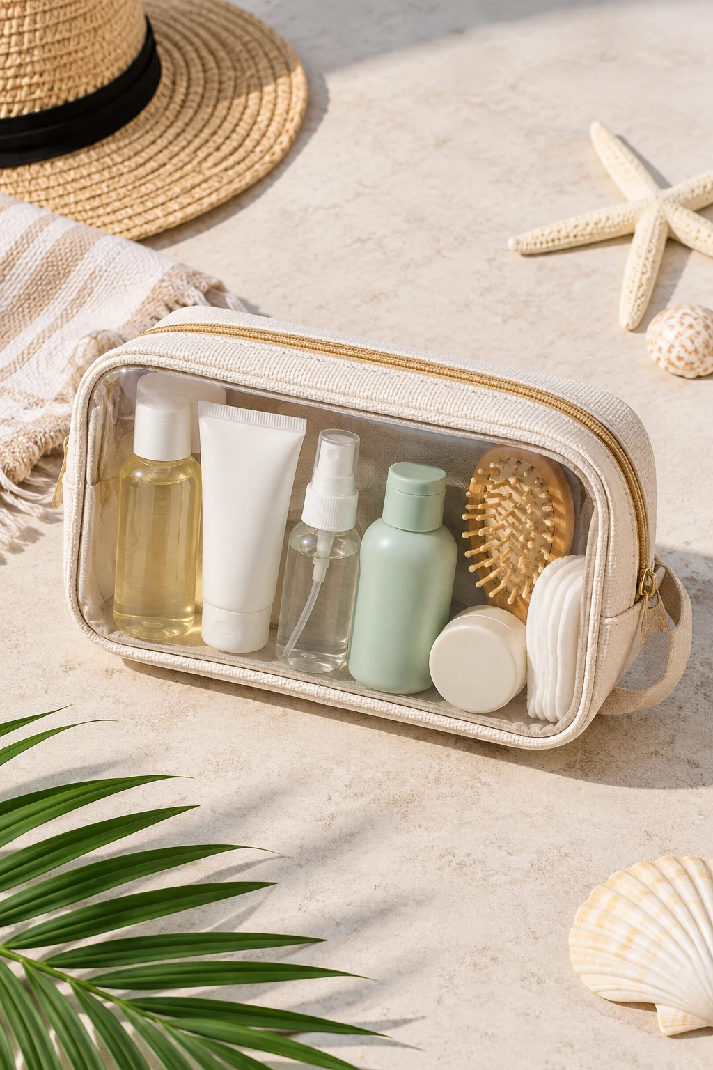 A Mini Beach-Ready Toiletry Kit — Summer beach bag essentials style outfit