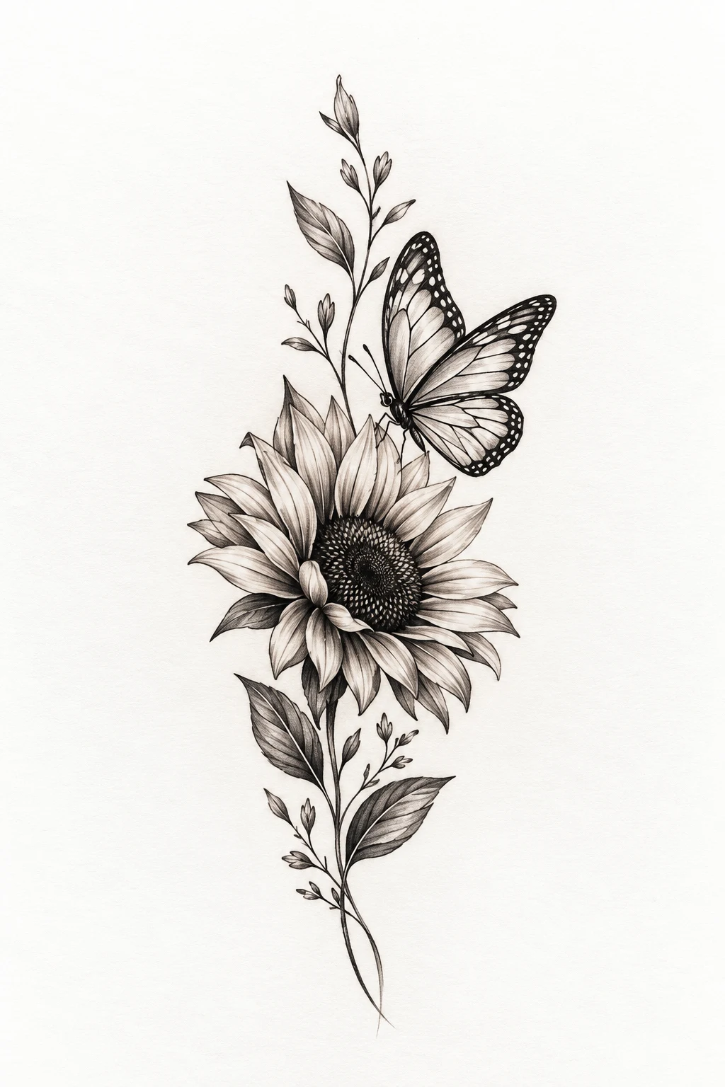 Tiny Wrist Sunflower and Butterfly — sunflower and butterfly tattoo style outfit