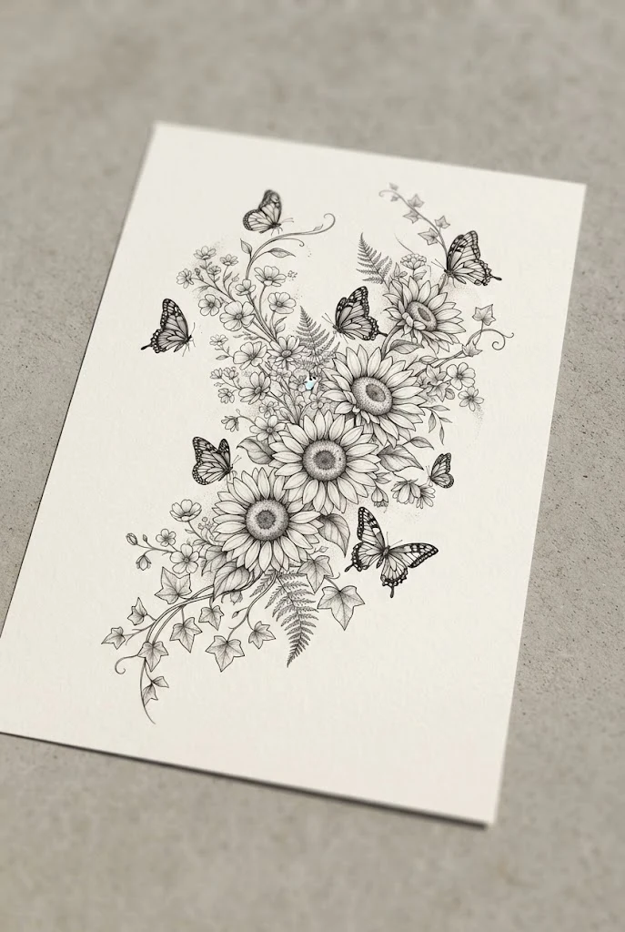 Radiant Back and Shoulder Masterpiece — sunflower butterfly tattoo style outfit