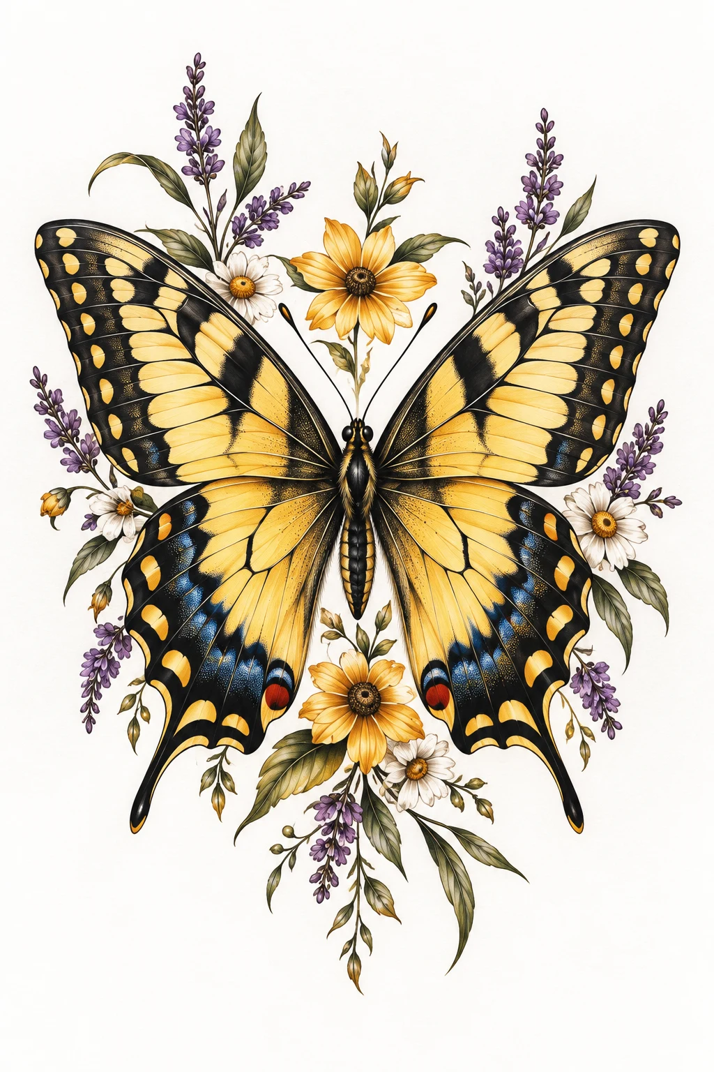 Golden Garden Swallowtail Butterfly Tattoo — swallowtail butterfly tattoo style outfit