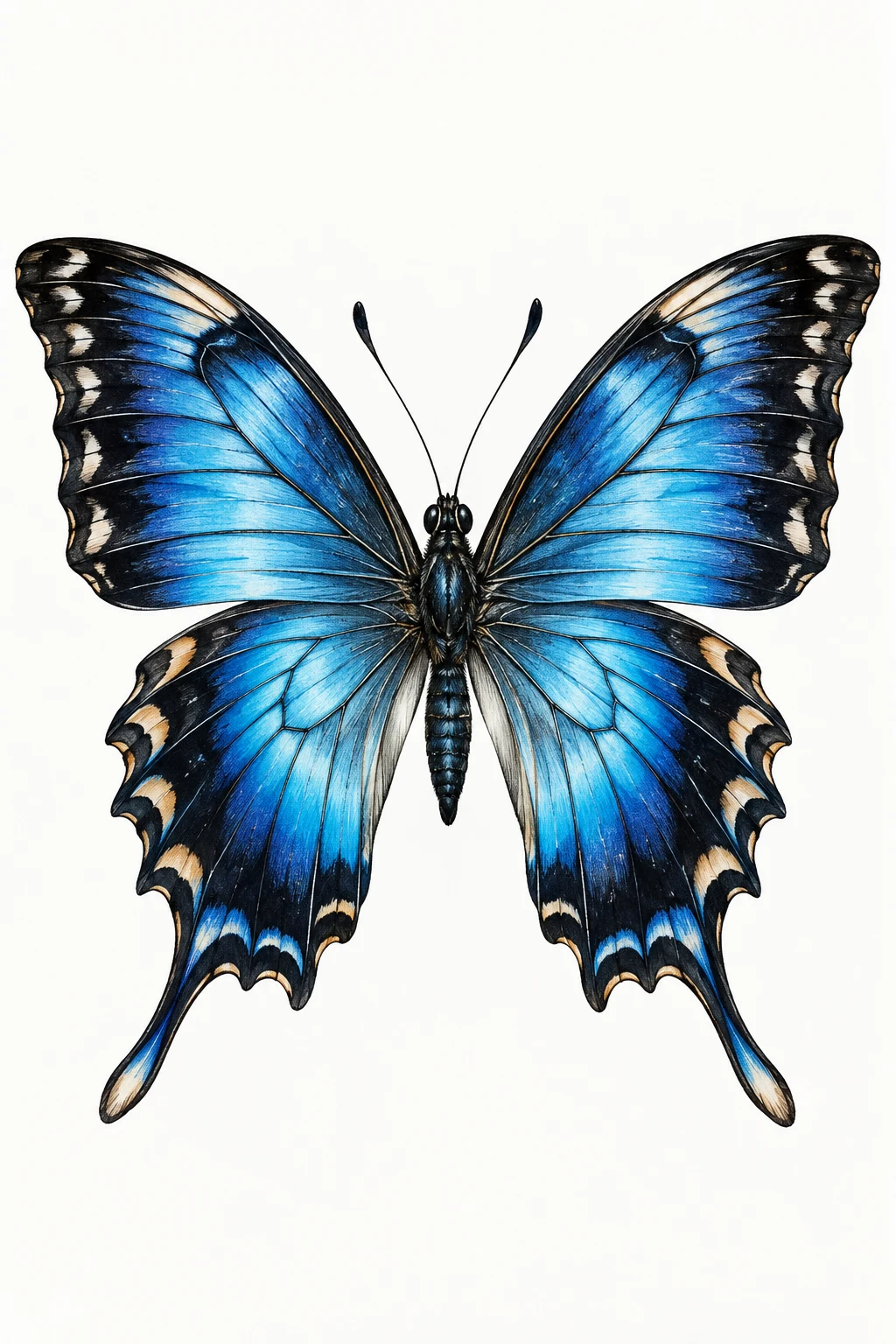 Blue Morpho-Inspired Swallowtail — swallowtail butterfly tattoo style outfit