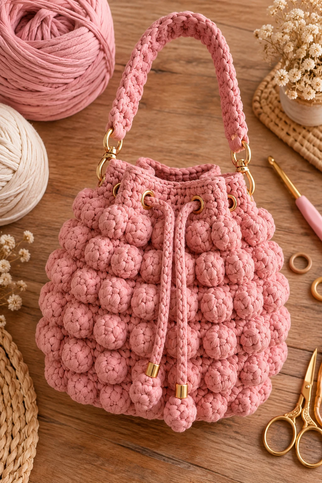 Chunky Bobble Bag — t shirt yarn crochet bag pattern free style outfit