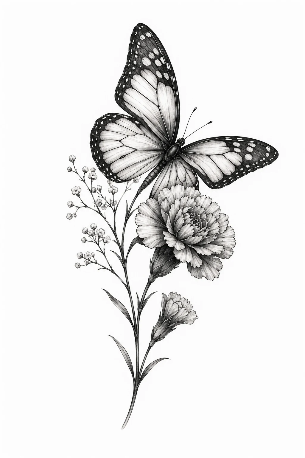 Butterfly With a Birth Flower — tattoo butterfly ideas style outfit