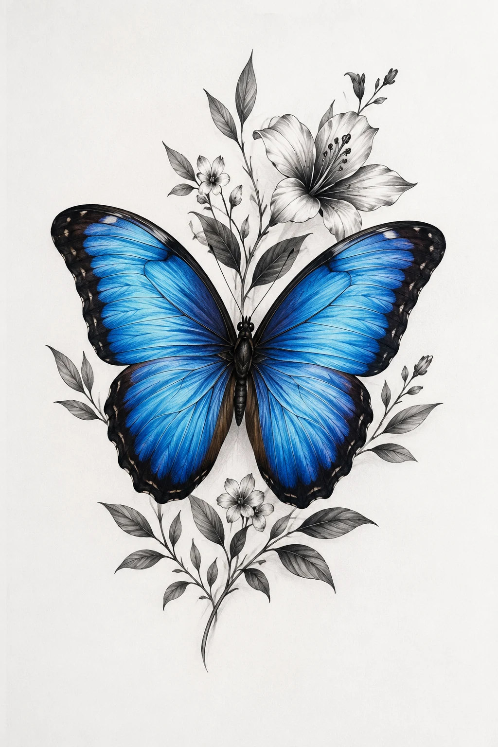 Blue Morpho Butterfly — tattoo butterfly ideas style outfit