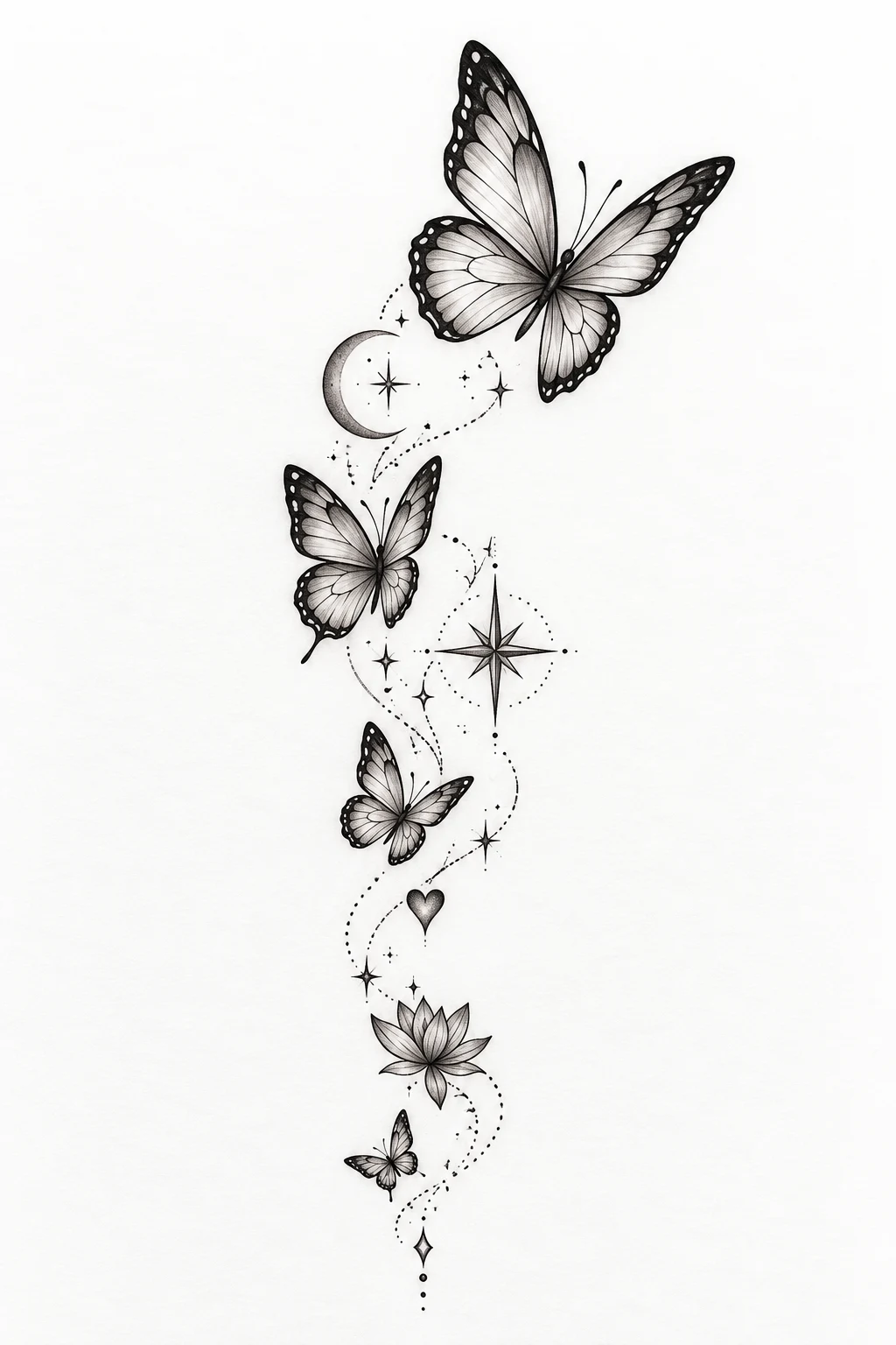 Butterfly Trail With Meaningful Symbols — tattoo ideas female butterfly style outfit