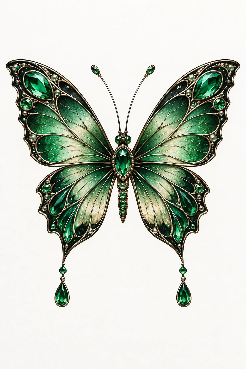 Emerald Jewel Butterfly — tattoo ideas female butterfly style outfit