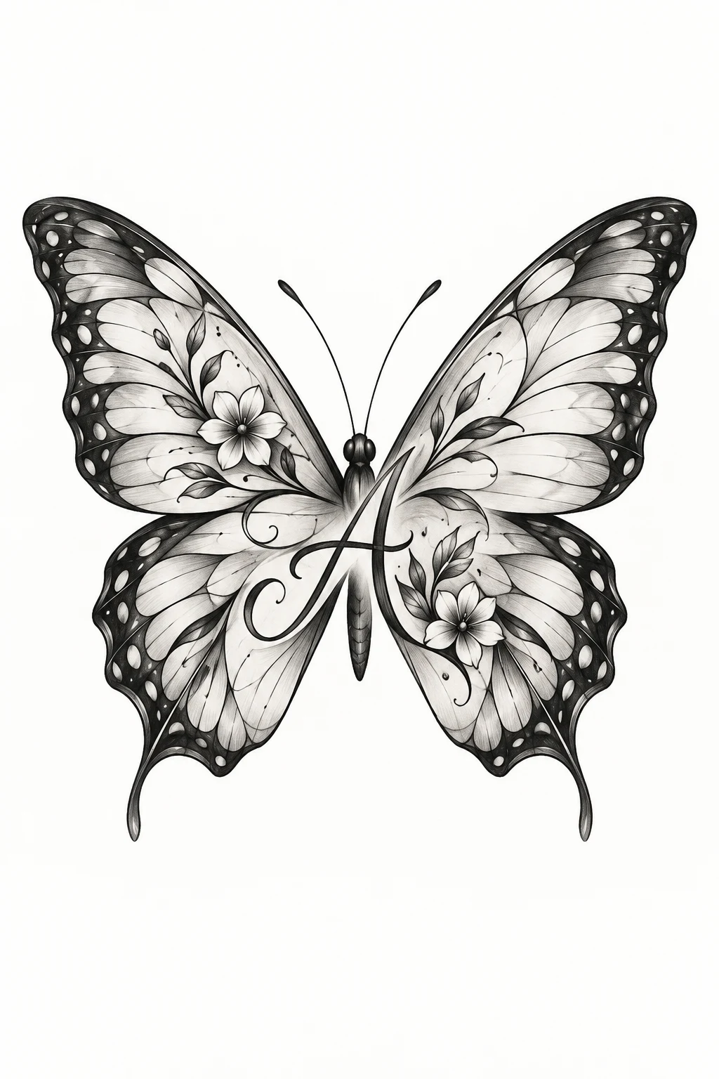 Butterfly With a Name or Initial — tattoo ideas female butterfly style outfit