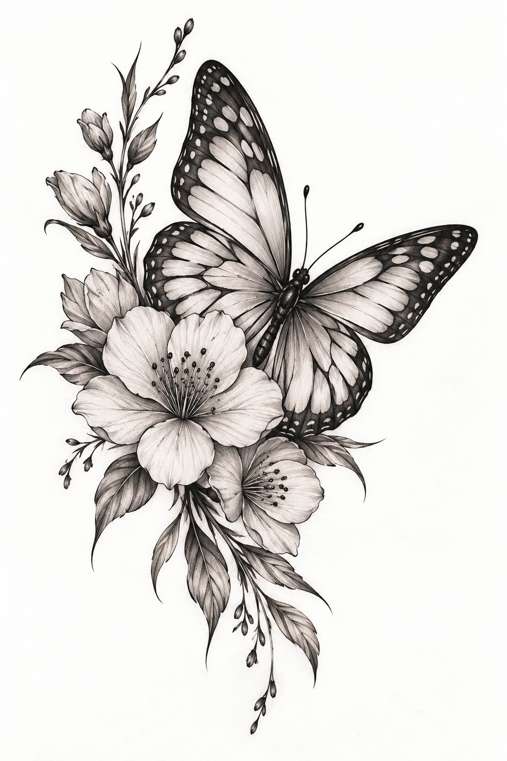 Butterfly and Birth Flower — tattoo ideas female butterfly style outfit