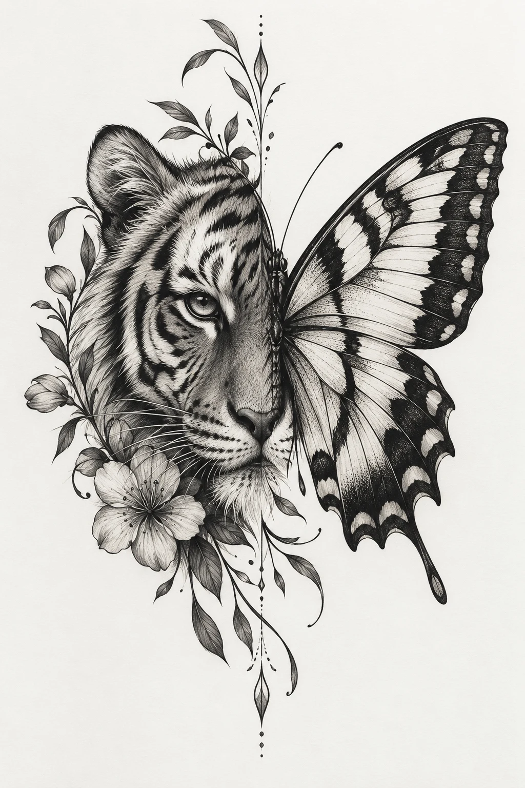 Half Tiger, Half Butterfly — tiger butterfly tattoo style outfit