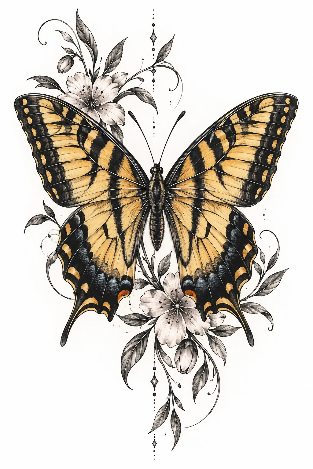 Tiger Swallowtail Twist — tiger butterfly tattoo style outfit