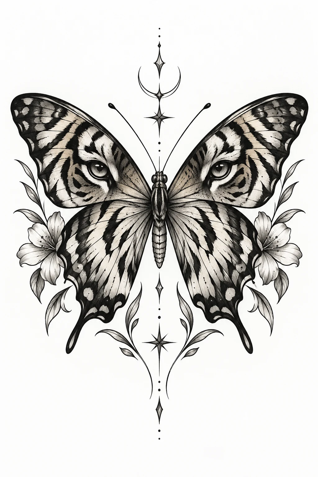 Tiger Butterfly Tattoo Stencil Style — tiger butterfly tattoo style outfit