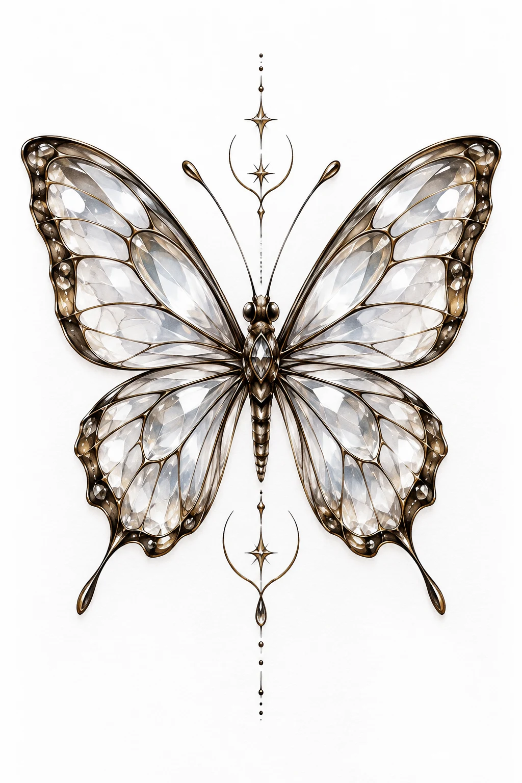 Glass-Wing Butterfly: A Unique Butterfly Tattoo Creative Illusion — unique butterfly tattoo creative style outfit