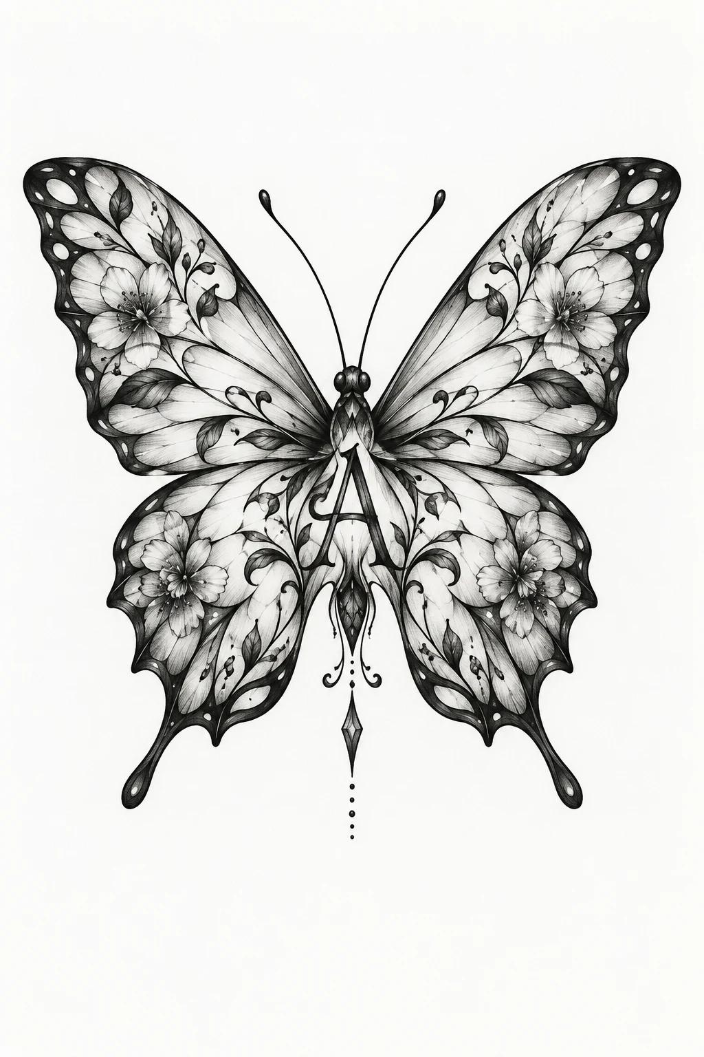 Butterfly With a Hidden Initial — unique butterfly tattoo creative style outfit