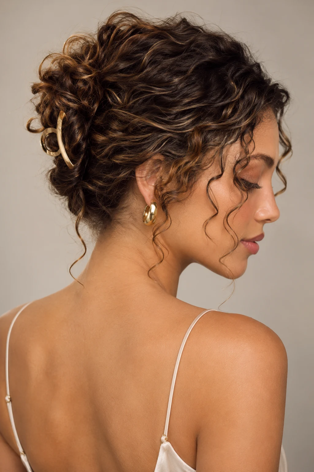 Mini French Twist — updos for short curly hair style outfit