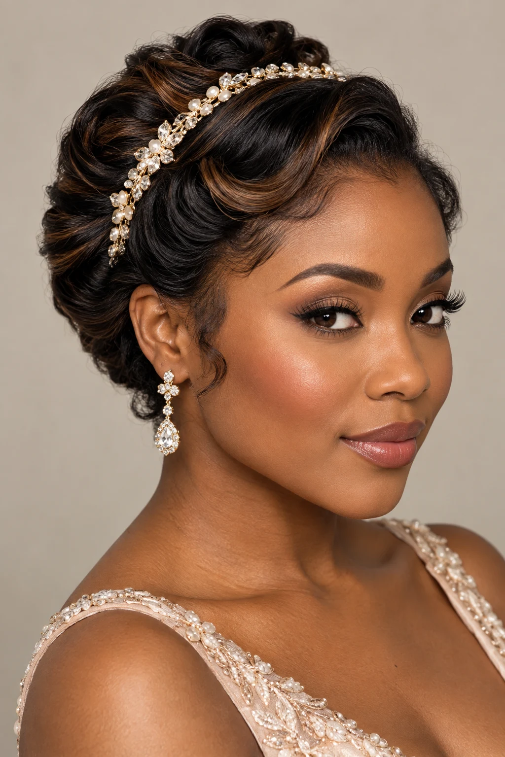 The Rolled Headband Updo — Updos for Short Hair Wedding Guest — updos for short hair style outfit