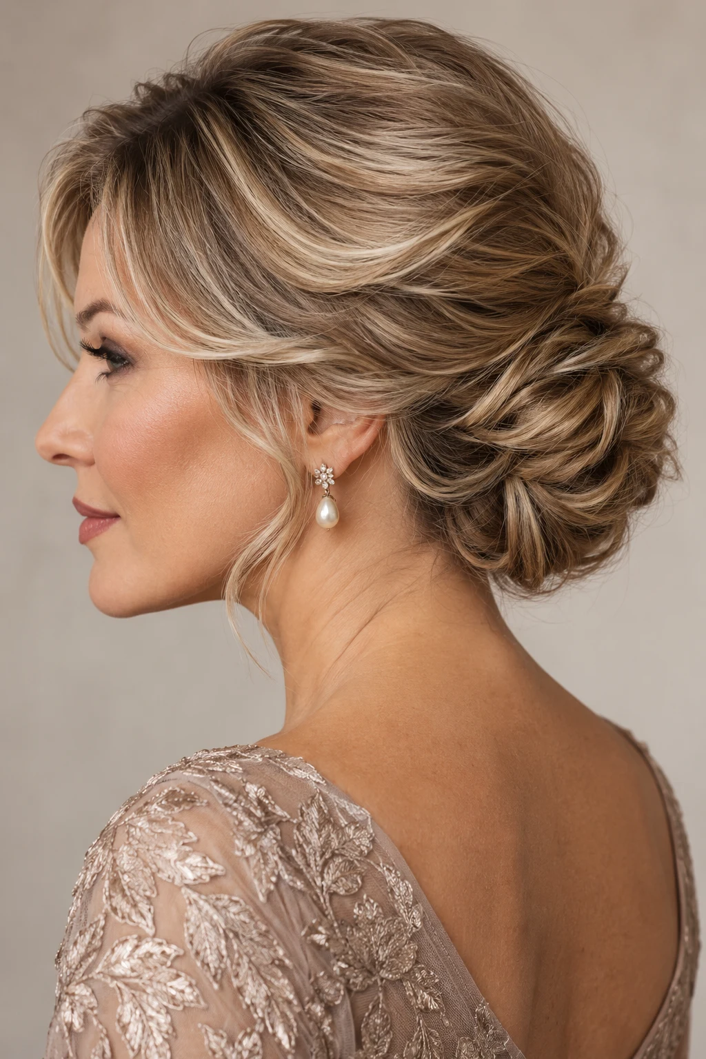 The Soft Nape Chignon — Updos for Short Hair Mother of the Bride — updos for short hair style outfit