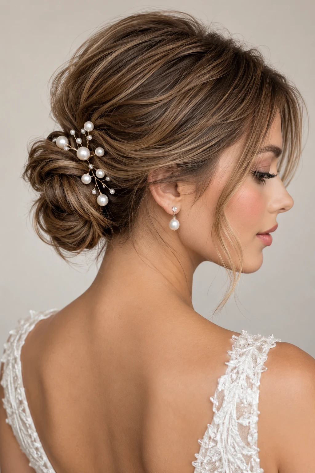 The Pearl-Pin Chignon — Updos for Short Hair Wedding Style — updos for short hair style outfit