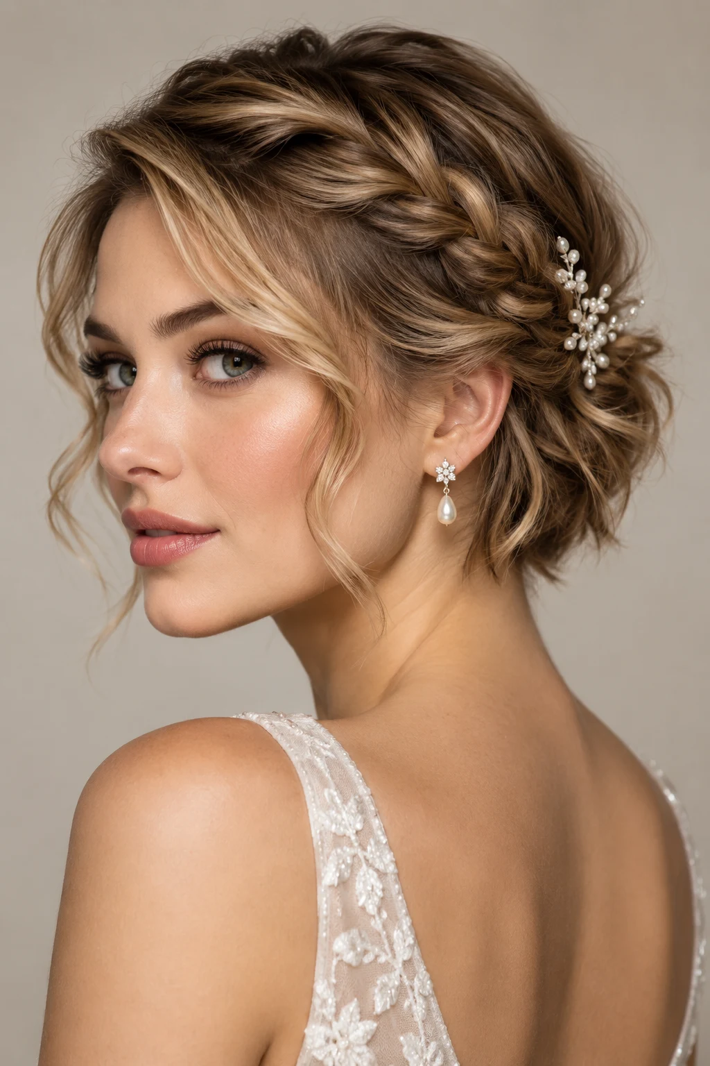 The Braided Side Sweep — Short Hair Updos for Weddings — updos for short hair style outfit