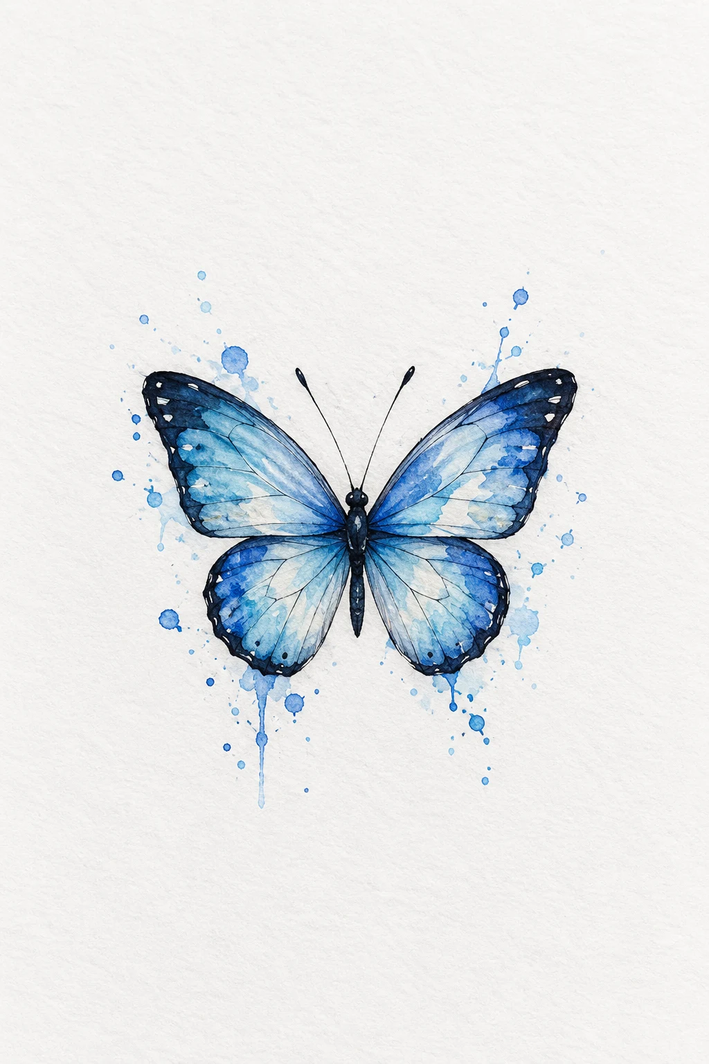 Tiny Blue Butterfly — Watercolor Butterfly Tattoo Small — watercolor butterfly tattoo style outfit