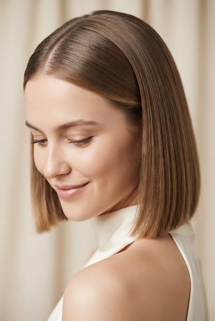 Simple Straight Bob with Hidden Fasteners — Wedding hairstyles for short hair style outfit
