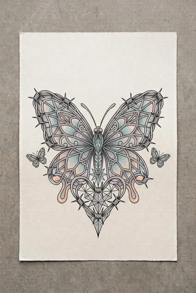 Stained Glass Matrix Butterfly — y2k butterfly tattoo style outfit