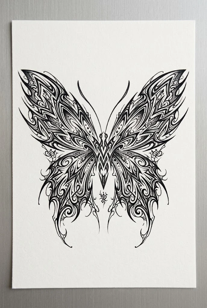Cyber-Sigilism Y2K Butterfly Tattoo Variation — y2k butterfly tattoo style outfit