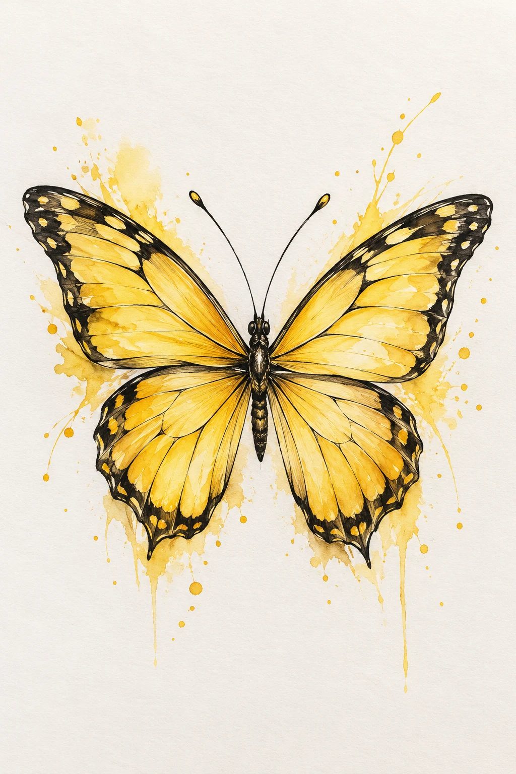 Watercolor Yellow Butterfly — yellow butterfly tattoo style outfit