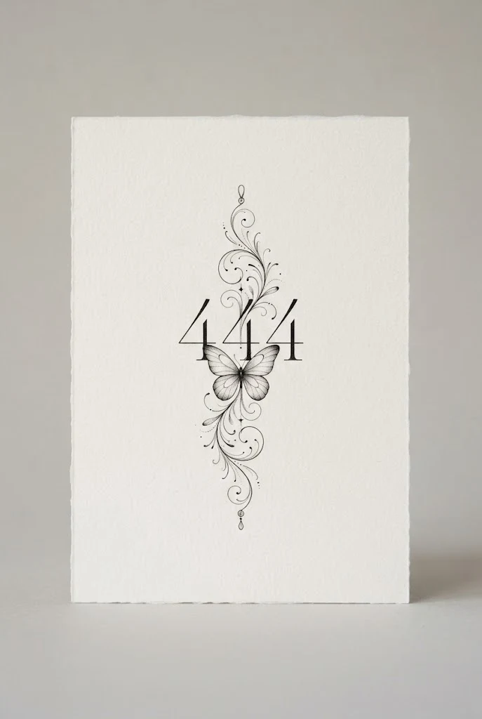 Minimalist Single-Needle Ankle Charm — 444 butterfly tattoo style outfit