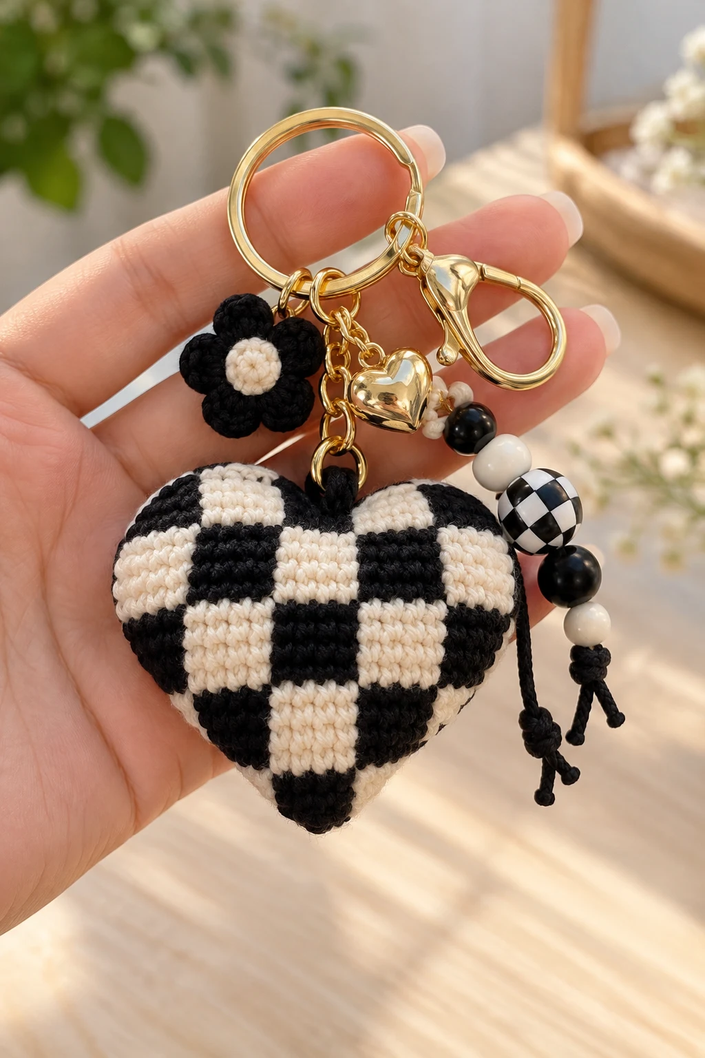 Checkerboard Y2K Keychain — aesthetic keychain style outfit