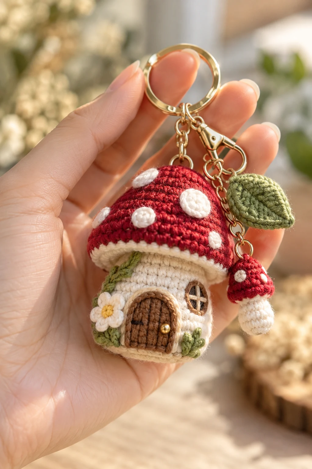Tiny Mushroom Cottagecore Keychain — aesthetic keychain style outfit