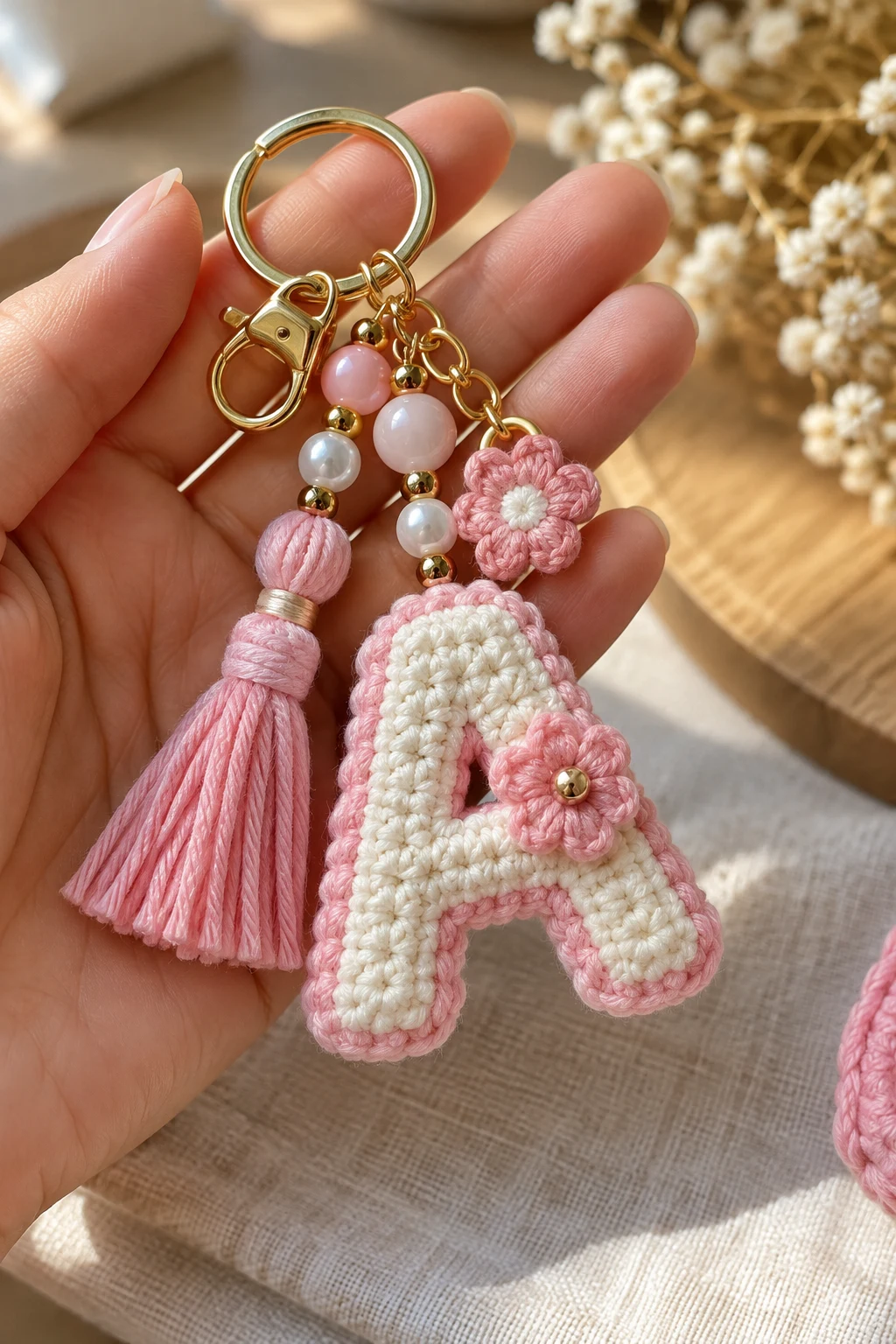Personalized Initial Bead Keychain — aesthetic keychain style outfit