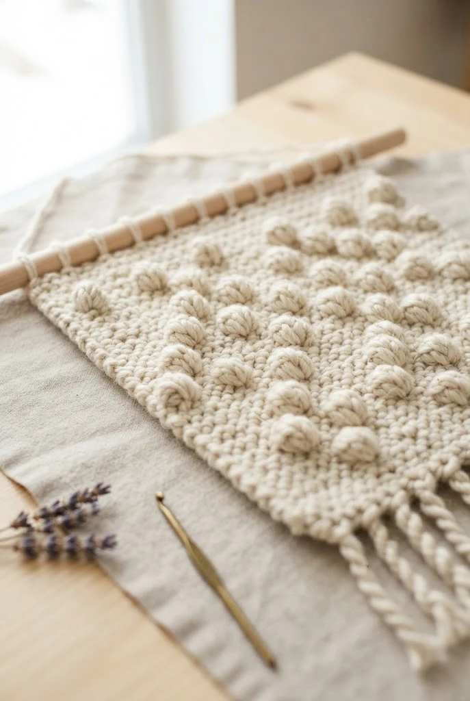 Textured Bobble Stitch Wall Hanging — Aesthetic things to crochet style outfit