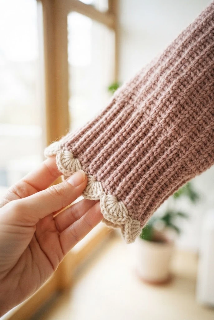 Scallop Edge Cardigan Cuffs — Aesthetic things to crochet style outfit