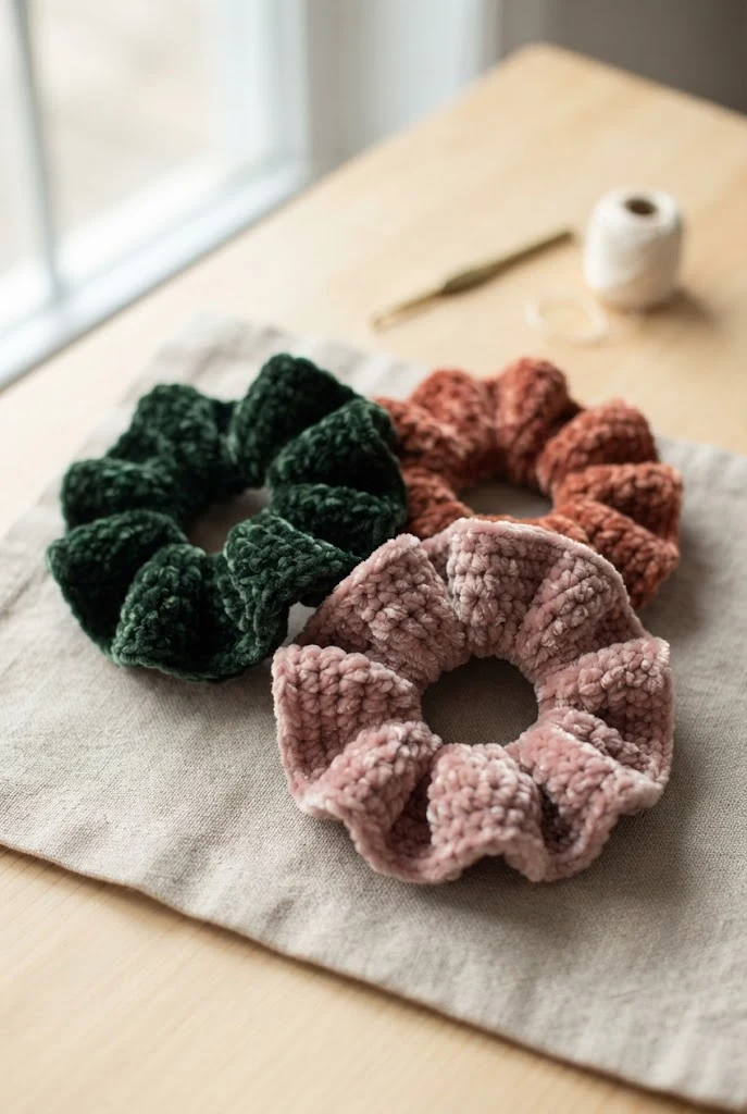 Velvet Scrunchie Trio — Aesthetic things to crochet style outfit