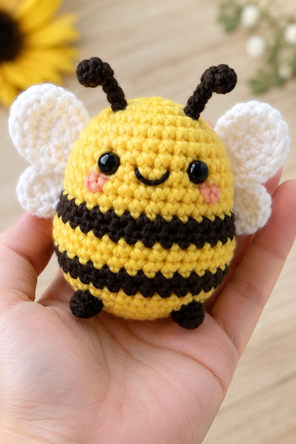 Tiny Crochet Bee With Striped Belly — amigurumi for beginners style outfit