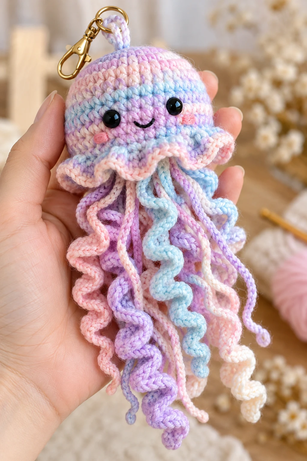 Pastel Crochet Jellyfish With Flowing Tentacles — amigurumi for beginners style outfit