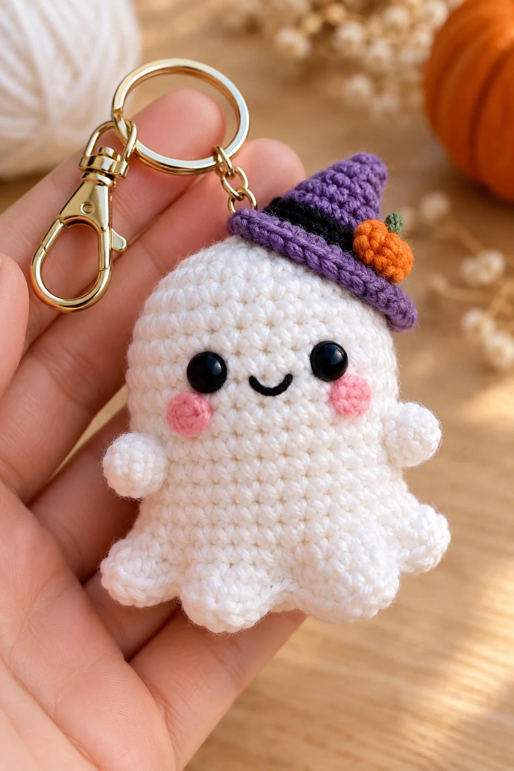 Cute Crochet Ghost With Rosy Cheeks — amigurumi for beginners style outfit