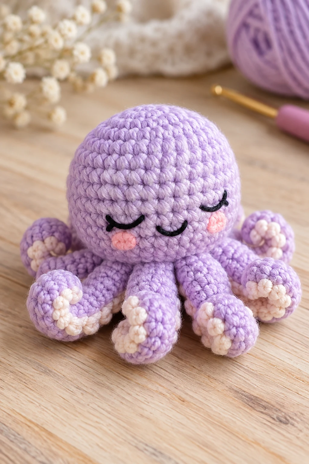 Sleepy Mini Crochet Octopus — amigurumi for beginners style outfit