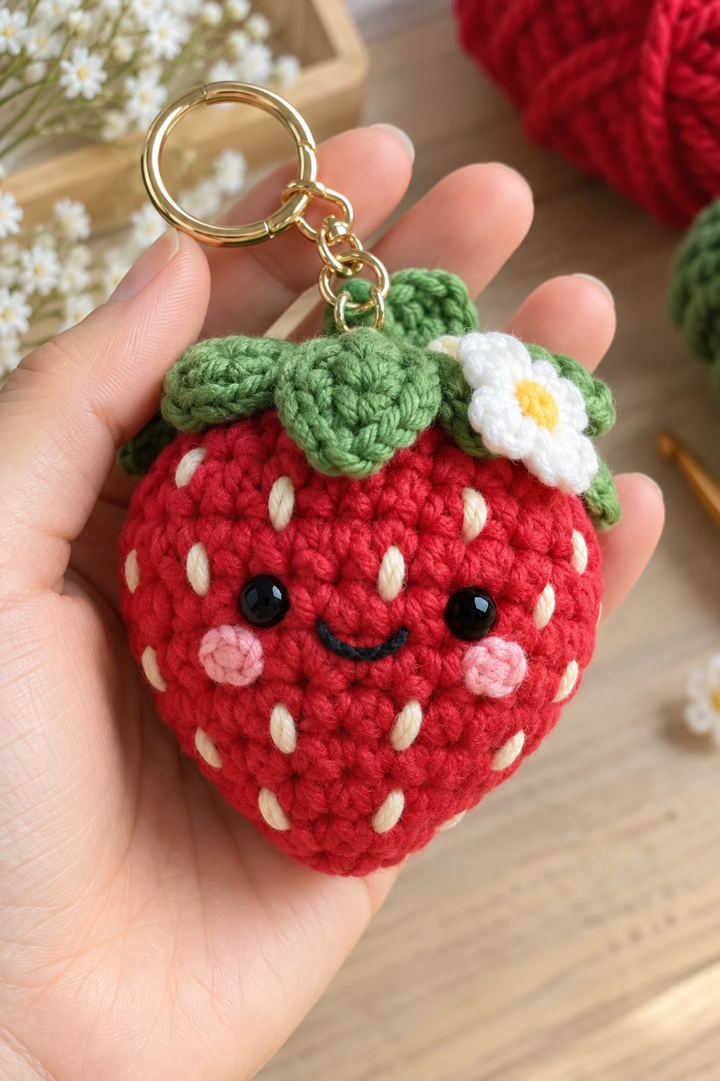 Chunky Strawberry With a Smiley Face — amigurumi for beginners style outfit