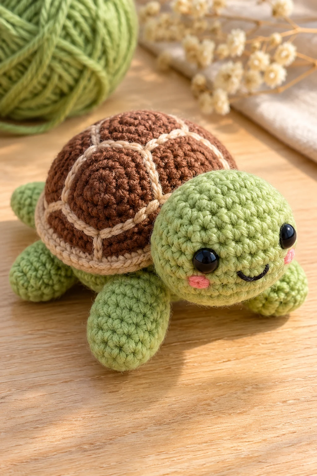Little Crochet Turtle With a Round Shell — amigurumi for beginners style outfit