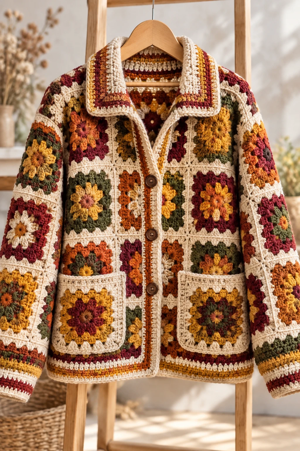 The Granny-Square Crochet Jacket — autumn crochet ideas clothes style outfit