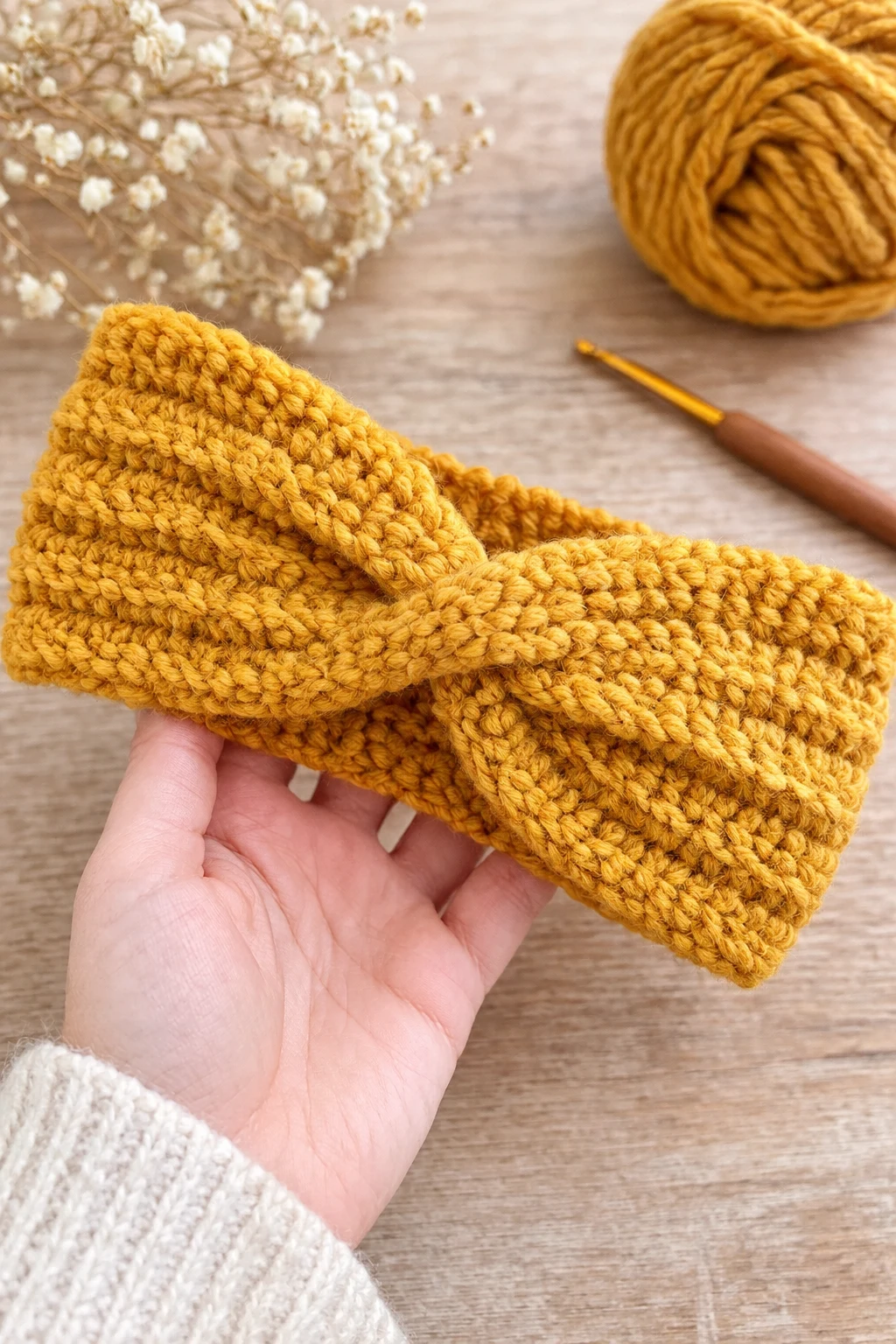 The Mustard Crochet Headband — autumn crochet ideas clothes style outfit