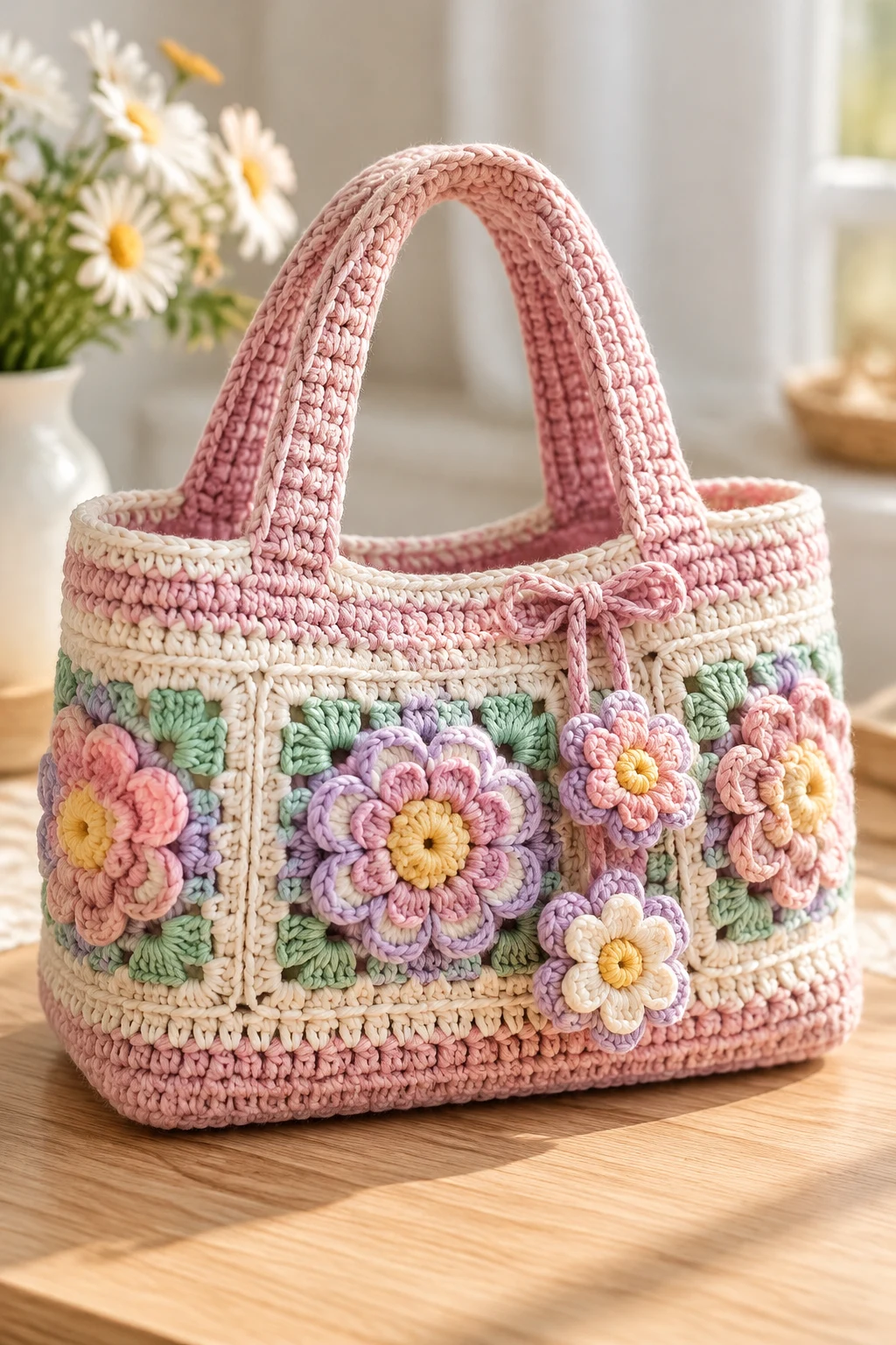Sweet Pastel Mini Tote — bag crochet style outfit